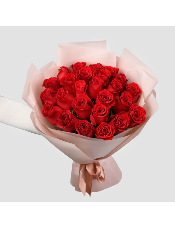 Buchet 25 trandafiri rosii 