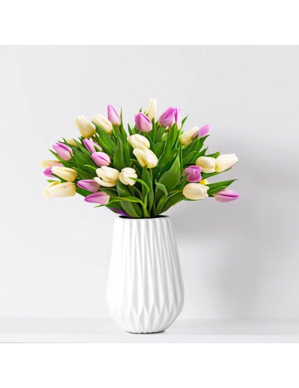 Buchet 31 lalele roz si albe