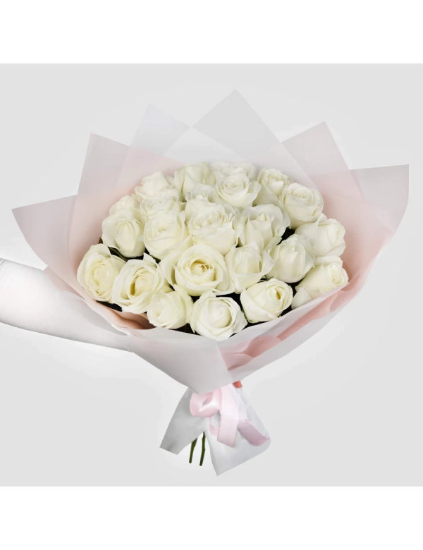 Buchet 23 trandafiri albi