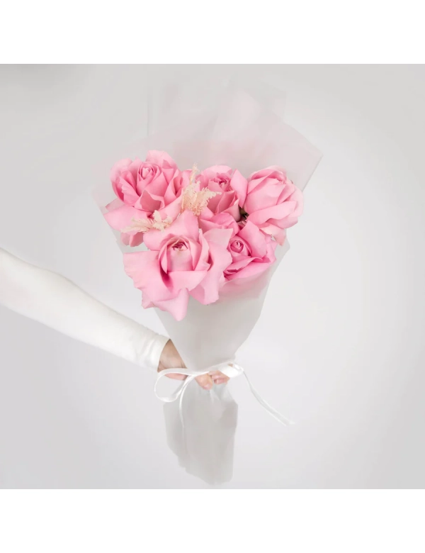 Buchet 5 trandafiri roz 